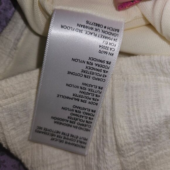 Urban Outfitters Hashtag Zip Cropped Top in Cream / ivory - Picture 4 of 8